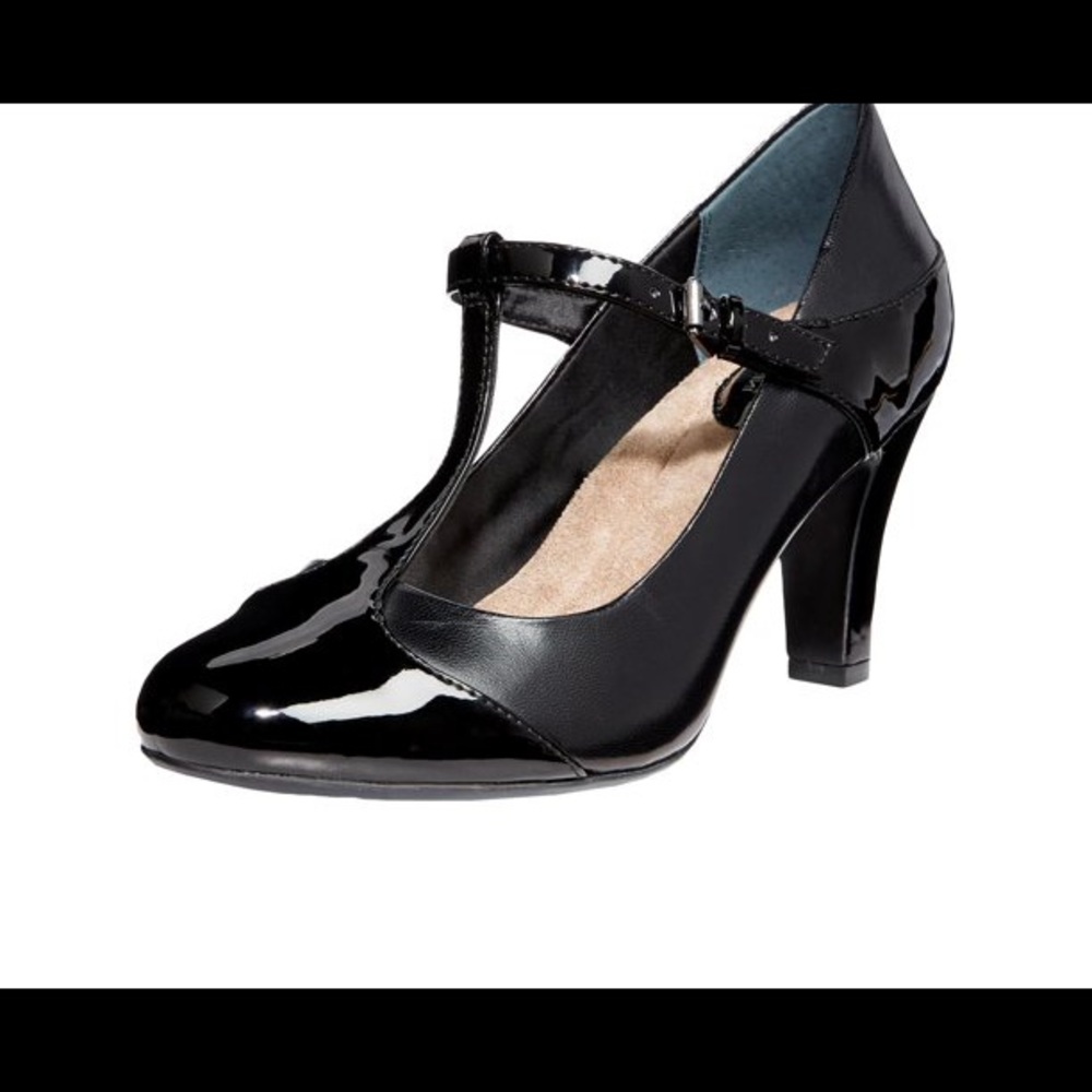 Patent Leather 3 inch Black Pumps with Memory Foam